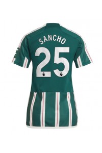 Manchester United Jadon Sancho #25 Fotballdrakt Borte Klær Dame 2023-24 Korte ermer